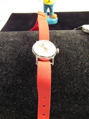 VINTAGE LOT OF WALT DISNEY MICKEY MOUSE WATCHES, EARRIINGS & FIGURE 